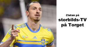 EM-fotboll med Zlatan på storbilds-TV på Torget